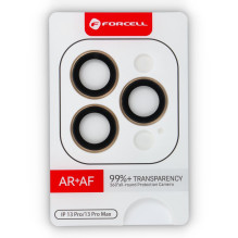 iPhone 13 Pro / 13 Pro Max kameros stiklas Forcell Premium auksinis