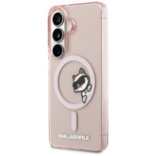 KARL LAGERFELD dėklas SAMSUNG S26 KLHMS26S6HCPSCP (magnetinis IML Peekaboo Choupette) rožinis