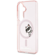 KARL LAGERFELD dėklas SAMSUNG S26 KLHMS26S6HCPSCP (magnetinis IML Peekaboo Choupette) rožinis