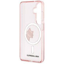 KARL LAGERFELD dėklas SAMSUNG S26 KLHMS26S6HCPSCP (magnetinis IML Peekaboo Choupette) rožinis