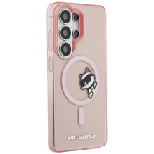 KARL LAGERFELD dėklas, skirtas SAMSUNG S26 Ultra KLHMS26L6HCPSCP (magnetinis IML Peekaboo Choupette dėklas), rožinis