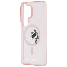 KARL LAGERFELD dėklas, skirtas SAMSUNG S26 Ultra KLHMS26L6HCPSCP (magnetinis IML Peekaboo Choupette dėklas), rožinis