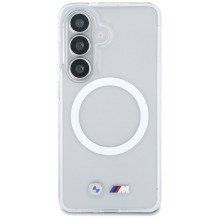 BMW dėklas, skirtas SAMSUNG S26 BMHMS26S25HSMLKT (magnetinis IML smūgiams atsparus su metaliniais logotipais), skaidrus