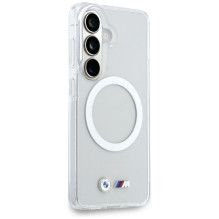 BMW dėklas, skirtas SAMSUNG S26 BMHMS26S25HSMLKT (magnetinis IML smūgiams atsparus su metaliniais logotipais), skaidrus