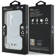 BMW dėklas, skirtas SAMSUNG S26 BMHMS26S25HSMLKT (magnetinis IML smūgiams atsparus su metaliniais logotipais), skaidrus
