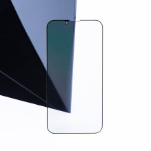 5D visiškai klijuojamas grūdintas stiklas – iPhone 12 Pro Max (privatumo apsauga), juodas