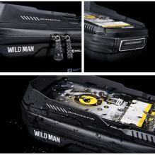 WILDMAN kelioninis krepšys dviračio vairui su užtrauktuku 0,5L (4 "- 7") XT3S juodas WILDMAN kelioninis krepšys dviračio vairui su užtrauktuku 0,5L (4 "- 7") XT3S juodas