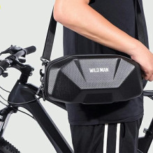 WILDMAN kelioninis krepšys dviračio vairui su užtrauktuku 3,5L x 9 juodas
