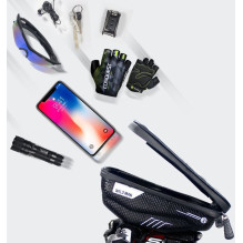 WILDMAN traveling bag for bike handlebars with zipper 1L (4 "- 7") E1 black WILDMAN traveling bag for bike handlebars with zipper 1L (4 "- 7") E1 black