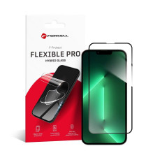 Hibridinis „iPhone 13 / 13 PRO / 14 / 16e / 17e“ (SE 4 2025) „Forcell Flexible 5D“ stiklas, juodas