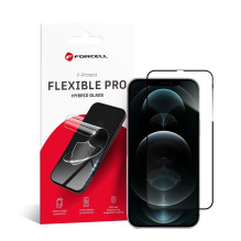 Hibridinis „iPhone 12 PRO MAX“ stiklas „Forcell Flexible 5D“ juodas