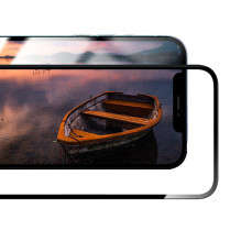 Hibridinis „iPhone 15 Forcell Flexible 5D“ stiklas, juodas