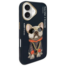 NIMMY case GLASSES COOL DOG for IPHONE 16 black NIMMY case GLASSES COOL DOG for IPHONE 16 black