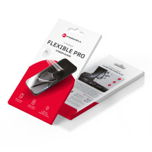 Hibridinis „iPhone 15 Forcell Flexible 5D“ stiklas, juodas