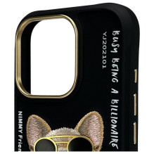 NIMMY dėklas GLASSES COOL DOG, skirtas IPHONE 16 Pro, juodas NIMMY dėklas GLASSES COOL DOG, skirtas IPHONE 16 Pro, juodas
