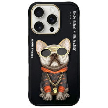 NIMMY dėklas GLASSES COOL DOG, skirtas IPHONE 16 Pro Max, juodas