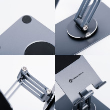 Sulankstomas telefono / planšetinio kompiuterio laikiklis „Forcell F-Grip Fold Stand 2“ 360 laipsnių pilkas