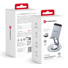 Sulankstomas telefono / planšetinio kompiuterio laikiklis „Forcell F-Grip Fold Stand 3 360“ pilkas