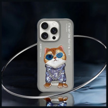 NIMMY case GLASSES COOL CAT for IPHONE 16 Pro Max gray NIMMY case GLASSES COOL CAT for IPHONE 16 Pro Max gray
