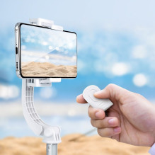 Asmenukių lazda su belaidžiu nuotolinio valdymo pultu ir trikoju bei stabilizatoriumi GIMBAL SSTR-L08 balta Asmenukių lazda su belaidžiu nuotolinio valdymo pultu ir trikoju bei stabilizatoriumi GIMBAL SSTR-L08 balta