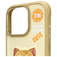 NIMMY dėklas COOLCUTE 2.0 Cat, skirtas IPHONE 16 Pro Max, chaki spalvos