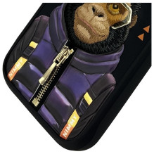 NIMMY dėklas COOLCUTE 2.0 Monkey, skirtas IPHONE 16 Pro Max, juodas