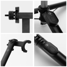 FORCELL F-GRIP S70M asmenukių lazda su belaidžiu nuotolinio valdymo pultu ir trikoju, juoda