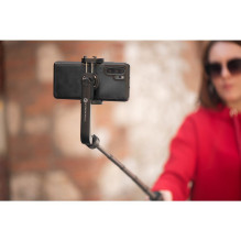 FORCELL F-GRIP S70M asmenukių lazda su belaidžiu nuotolinio valdymo pultu ir trikoju, juoda