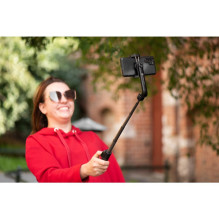FORCELL F-GRIP S70M asmenukių lazda su belaidžiu nuotolinio valdymo pultu ir trikoju, juoda