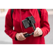 FORCELL F-GRIP S70M asmenukių lazda su belaidžiu nuotolinio valdymo pultu ir trikoju, juoda