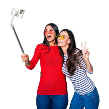 FORCELL F-GRIP MagSelfie S100M asmenukių lazda su belaidžiu nuotolinio valdymo pultu, balta