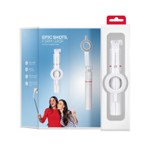 FORCELL F-GRIP MagSelfie S100M asmenukių lazda su belaidžiu nuotolinio valdymo pultu, balta