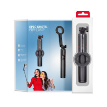 FORCELL F-GRIP MagSelfie S100M asmenukių lazda su belaidžiu nuotolinio valdymo pultu, juoda