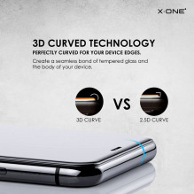 X-ONE Full Cover Extra Strong Matte - for iPhone 13 / 13 Pro / 14 / 16e / 17e tempered glass 9H
