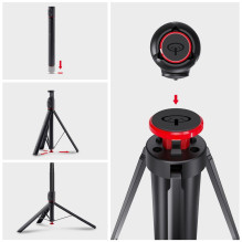 FORCELL F-GRIP F170XL automatic selfie stick with remote controler tripod black