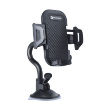 Automobilinis telefono laikiklis „Forcell F-Grip Carbon“ 17 cm, juodas, apsaugantis nuo priekinio stiklo Automobilinis telefono laikiklis „Forcell F-Grip Carbon“ 17 cm, juodas, apsaugantis nuo priekinio stiklo