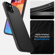 SPIGEN dėklas LIQUID AIR, skirtas IPHONE 15 Plus, matinės juodos spalvos SPIGEN dėklas LIQUID AIR, skirtas IPHONE 15 Plus, matinės juodos spalvos