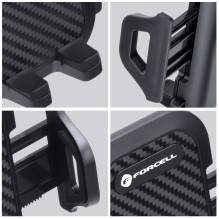 Automobilinis telefono laikiklis „Forcell F-Grip Carbon“ 17 cm, juodas, apsaugantis nuo priekinio stiklo Automobilinis telefono laikiklis „Forcell F-Grip Carbon“ 17 cm, juodas, apsaugantis nuo priekinio stiklo