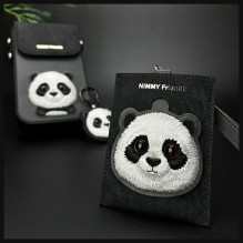NIMMY kortelių piniginė BIG EYED PET 2.0 Panda juoda NIMMY kortelių piniginė BIG EYED PET 2.0 Panda juoda