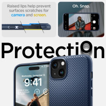 SPIGEN dėklas MAG ARMOR, suderinamas su „MagSafe“, skirtas IPHONE 15 Plus, matinės juodos spalvos