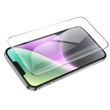Grūdinto stiklo iPhone 13 / 13 PRO / 14 / 16e / 17e (SE 4 2025) Hoco HD 5D Guardian Shield 10 dėklas G14 juodas