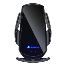 Wireless car phone holder automatic Forcell F-Grip HS1 Qi 15W windshield / air vent black
