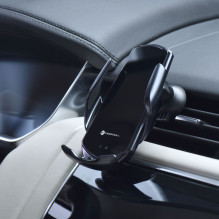 Belaidis automobilinis telefono laikiklis, automatinis, Forcell F-Grip HS1 Qi 15W, juodas Belaidis automobilinis telefono laikiklis, automatinis, Forcell F-Grip HS1 Qi 15W, juodas