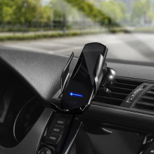 Wireless car phone holder automatic Forcell F-Grip HS1 Qi 15W windshield / air vent black