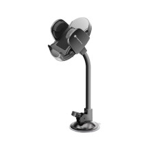Automobilinis telefono laikiklis Forcell F-Grip Oval 17 cm, juodas, skirtas priekiniam stiklui / prietaisų skydeliui / o
