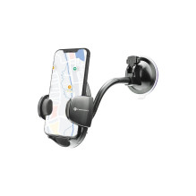 Automobilinis telefono laikiklis Forcell F-Grip Oval 17 cm, juodas, skirtas priekiniam stiklui / prietaisų skydeliui / o