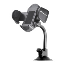 Automobilinis telefono laikiklis Forcell F-Grip Oval 17 cm, juodas, skirtas priekiniam stiklui / prietaisų skydeliui / o