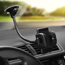 Automobilinis telefono laikiklis Forcell F-Grip Regular 27 cm, juodas, skirtas priekiniam stiklui / prietaisų skydeliui Automobilinis telefono laikiklis Forcell F-Grip Regular 27 cm, juodas, skirtas priekiniam stiklui / prietaisų skydeliui