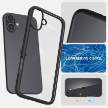 SPIGEN ULTRA HYBRID dėklas, skirtas IPHONE 16, matinės juodos spalvos SPIGEN ULTRA HYBRID dėklas, skirtas IPHONE 16, matinės juodos spalvos