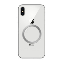 Universal round plate / magnet ring compatible with MagSafe silver Universal round plate / magnet ring compatible with MagSafe silver